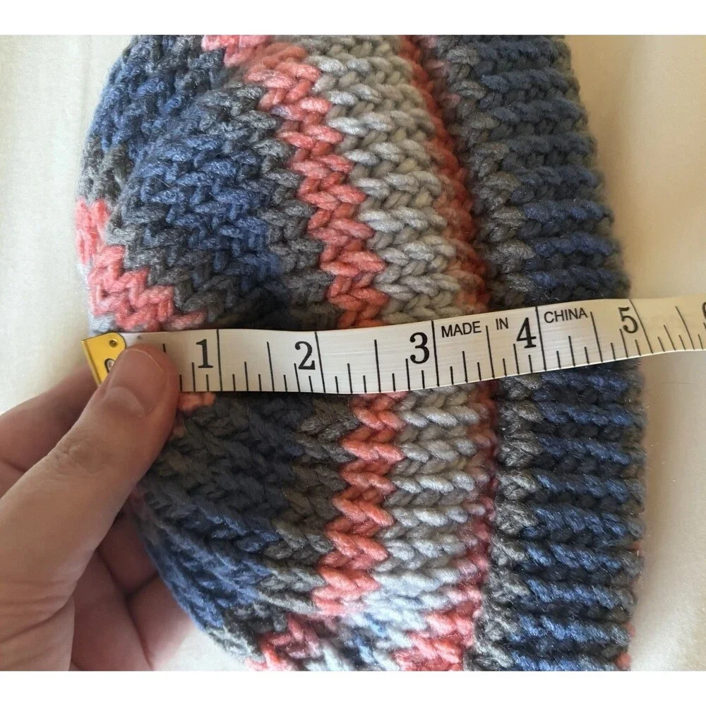 Handmade Chunky Knit Beanie Hat Slouchy Winter Cap Black Gray Pink For Infant